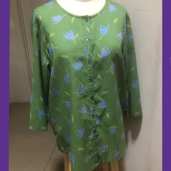 Gudrun Sjoden Fresh & Green Blouse/Tunic - Excellent! - Picture 1 of 3